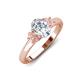 3 - Gemma 8x6 mm Oval Cut Lab Grown Diamond and Morganite Trellis Three Stone Engagement Ring 