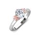 3 - Gemma 8x6 mm Oval Cut Lab Grown Diamond and Morganite Trellis Three Stone Engagement Ring 