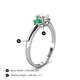 4 - Gemma 7x5 mm Oval Cut Lab Grown Diamond and Emerald Trellis Three Stone Engagement Ring 