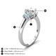 4 - Gemma 8x6 mm Oval Cut Lab Grown Diamond and Aquamarine Trellis Three Stone Engagement Ring 