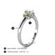 4 - Gemma 7x5 mm Oval Cut Lab Grown Diamond and Peridot Trellis Three Stone Engagement Ring 