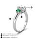 4 - Gemma 8x6 mm Oval Cut Lab Grown Diamond and Emerald Trellis Three Stone Engagement Ring 