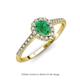 3 - Arella Desire Emerald and Diamond Halo Engagement Ring 
