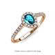 3 - Arella Desire London Blue Topaz and Diamond Halo Engagement Ring 