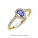 3 - Arella Desire Tanzanite and Diamond Halo Engagement Ring 