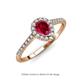 3 - Arella Desire Ruby and Diamond Halo Engagement Ring 