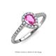 3 - Arella Desire Pink Sapphire and Diamond Halo Engagement Ring 