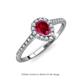 3 - Arella Desire Ruby and Diamond Halo Engagement Ring 