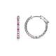 1 - Carisa 0.66 ctw (1.70 mm) Inside Outside Round Pink Sapphire and Lab Grown Diamond Eternity Hoop Earrings 