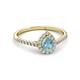 2 - Arella Desire Aquamarine and Diamond Halo Engagement Ring 