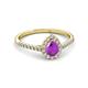 2 - Arella Desire Amethyst and Diamond Halo Engagement Ring 
