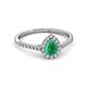 2 - Arella Desire Emerald and Diamond Halo Engagement Ring 