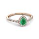 2 - Arella Desire Emerald and Diamond Halo Engagement Ring 