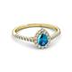 2 - Arella Desire London Blue Topaz and Diamond Halo Engagement Ring 