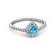 2 - Arella Desire Blue Topaz and Diamond Halo Engagement Ring 