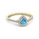 2 - Arella Desire Blue Topaz and Diamond Halo Engagement Ring 