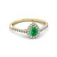 2 - Arella Desire Emerald and Diamond Halo Engagement Ring 