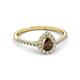 2 - Arella Desire Smoky Quartz and Diamond Halo Engagement Ring 
