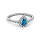 2 - Arella Desire London Blue Topaz and Diamond Halo Engagement Ring 