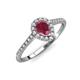 3 - Arella Desire Rhodolite Garnet and Diamond Halo Engagement Ring 