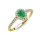 3 - Arella Desire Emerald and Diamond Halo Engagement Ring 