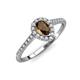 3 - Arella Desire Smoky Quartz and Diamond Halo Engagement Ring 