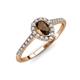 3 - Arella Desire Smoky Quartz and Diamond Halo Engagement Ring 