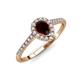 3 - Arella Desire Red Garnet and Diamond Halo Engagement Ring 