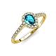 3 - Arella Desire London Blue Topaz and Diamond Halo Engagement Ring 