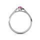 4 - Arella Desire Pink Sapphire and Diamond Halo Engagement Ring 