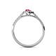 4 - Arella Desire Pink Tourmaline and Diamond Halo Engagement Ring 