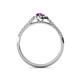 4 - Arella Desire Amethyst and Diamond Halo Engagement Ring 