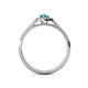 4 - Arella Desire Blue Topaz and Diamond Halo Engagement Ring 