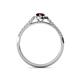 4 - Arella Desire Red Garnet and Diamond Halo Engagement Ring 