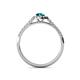 4 - Arella Desire London Blue Topaz and Diamond Halo Engagement Ring 