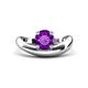 1 - Anahi 0.87 ct Amethyst Women Curve Solitaire Ring 