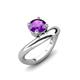 3 - Anahi 0.87 ct Amethyst Women Curve Solitaire Ring 