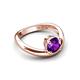 5 - Anahi 0.87 ct Amethyst Women Curve Solitaire Ring 