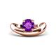 1 - Anahi 0.87 ct Amethyst Women Curve Solitaire Ring 
