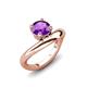 3 - Anahi 0.87 ct Amethyst Women Curve Solitaire Ring 