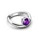 5 - Anahi 0.87 ct Amethyst Women Curve Solitaire Ring 