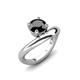 3 - Anahi 1.00 ct Black Diamond Women Curve Solitaire Ring 