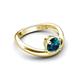 5 - Anahi 0.80 ct Blue Diamond Women Curve Solitaire Ring 
