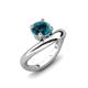 3 - Anahi 0.80 ct Blue Diamond Women Curve Solitaire Ring 