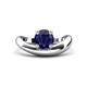 1 - Anahi 1.15 ct Created Blue Sapphire Women Curve Solitaire Ring 