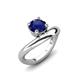 3 - Anahi 1.15 ct Created Blue Sapphire Women Curve Solitaire Ring 