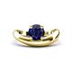 1 - Anahi 1.15 ct Created Blue Sapphire Women Curve Solitaire Ring 
