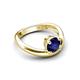 5 - Anahi 1.15 ct Created Blue Sapphire Women Curve Solitaire Ring 