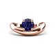1 - Anahi 1.15 ct Created Blue Sapphire Women Curve Solitaire Ring 