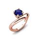 3 - Anahi 1.15 ct Created Blue Sapphire Women Curve Solitaire Ring 